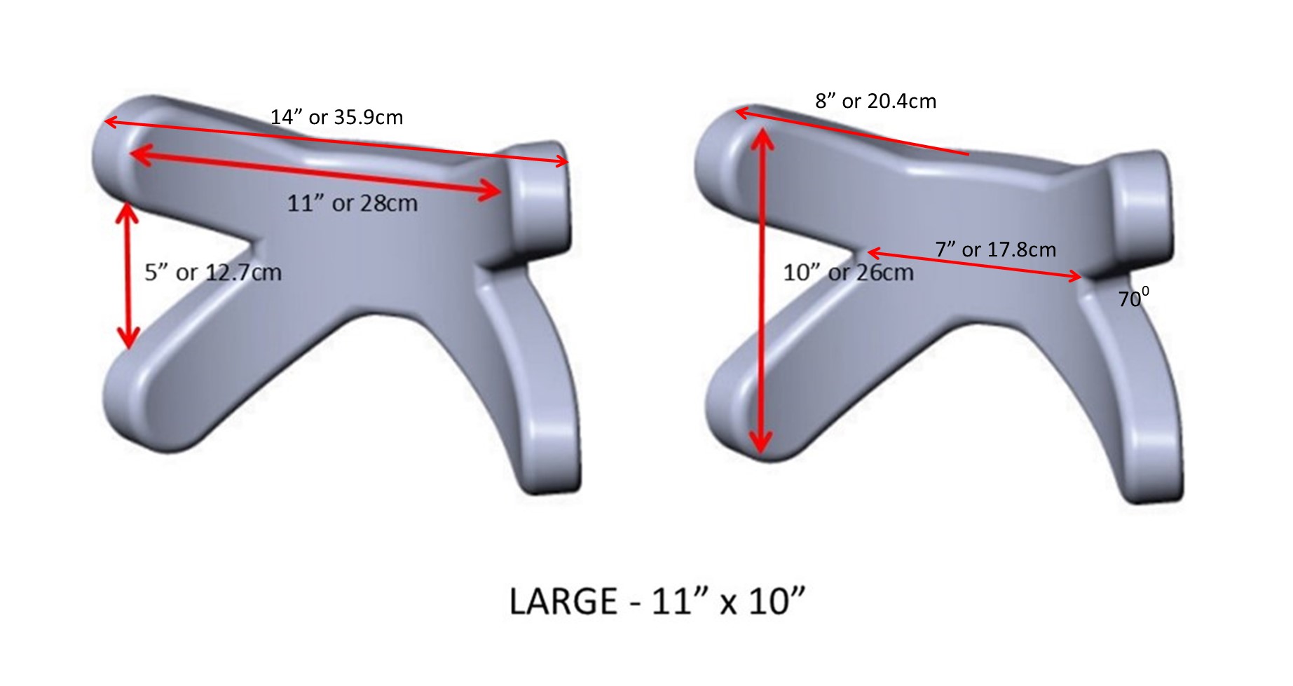 measurements for large 4 point elan headrest