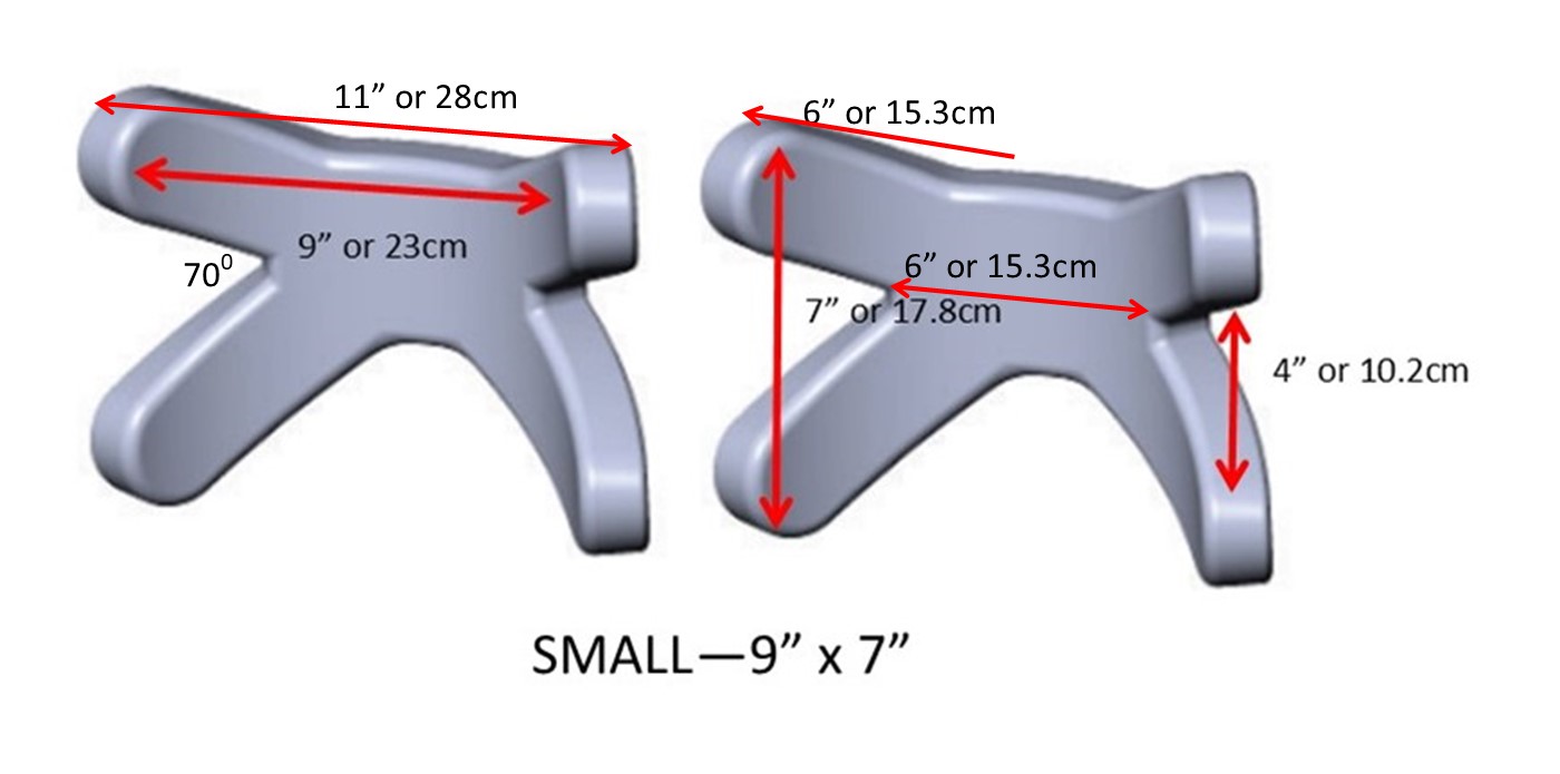 Measurements of small 4 point headrest